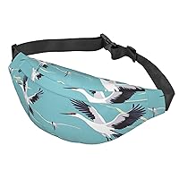 Fanny Pack For Men Women Casual Belt Bag Waterproof Waist Bag Flying Cranes Running Waist Pack For Travel Sports
