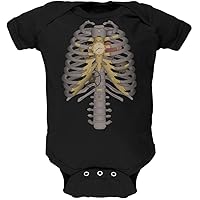 Old Glory Halloween Steampunk Mechanical Skeleton Costume Black Soft Baby One Piece - 3-6 Months