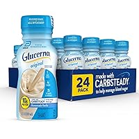 Glucerna Nutritional Shake, Diabetic Drink to Support Blood Sugar Management, 10g Protein, 180 Calories, Homemade Vanilla, 8-fl-oz Bottle, 24 Count
