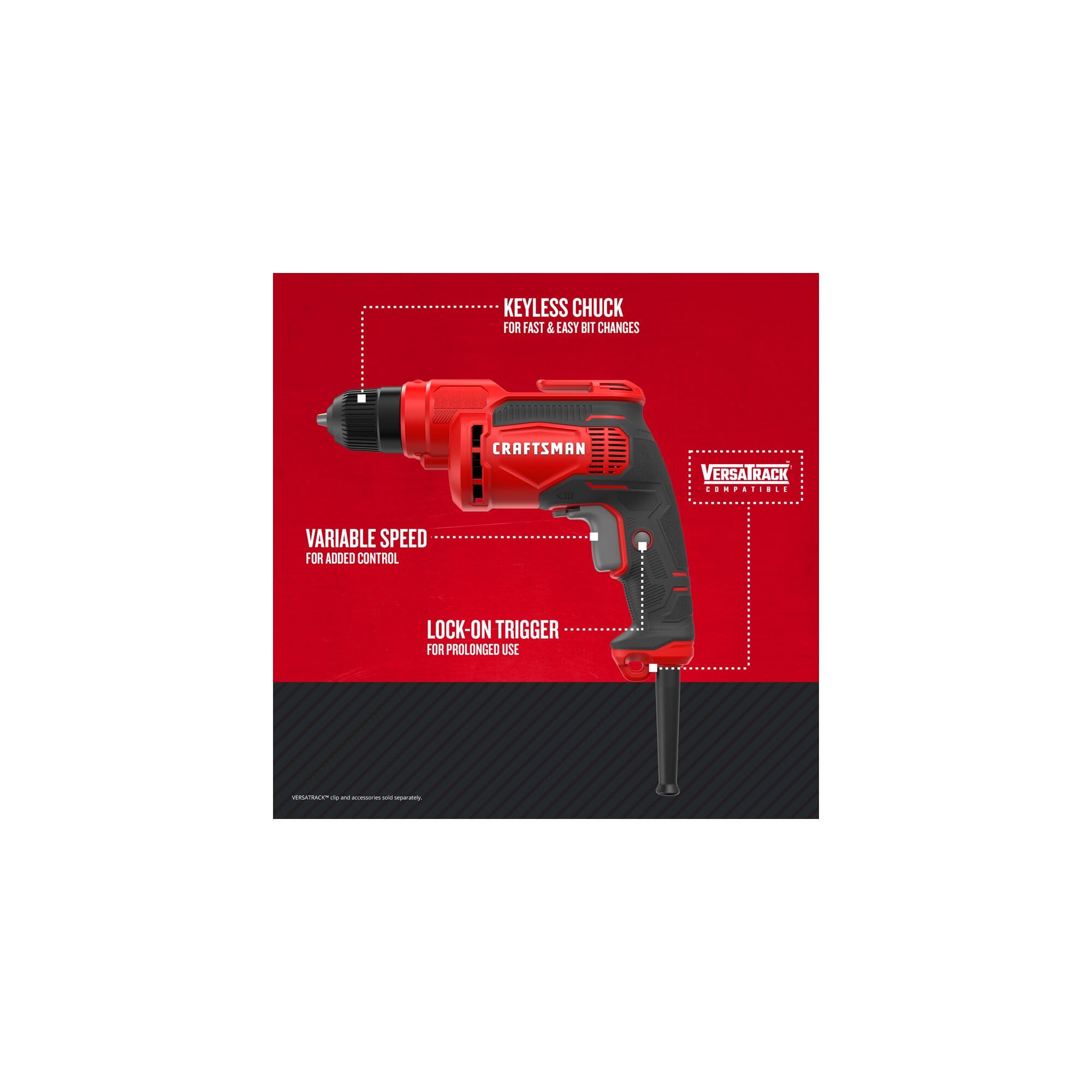 CRAFTSMAN Drill/Driver, 3/8 inch, 7 Amp, Corded (CMED731)