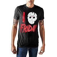 I Love Friday Jason Voorhees Mask Shirt Distressed Licensed Graphic T-Shirt