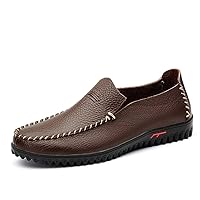 On Synthetic Leather Round Toe Solid Color Stitched Lightweight Studs Sole Driving Loafer for Men Casual Slip