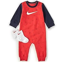 Nike Baby`s Logo Print Coverall & Socks 2 Piece Set