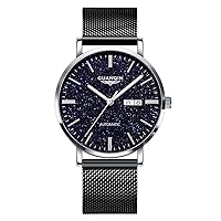 Guanqin Automatic Sapphire Mechanical Men Watch Waterproof Leather Wristwatch Male Clock