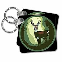 3dRose Key Chains Cool Cute Deer Buck or Stag Nature Art for Deer Lovers and Hunters (kc-371655-1)