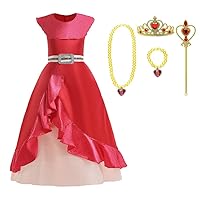 Lito Angels Latina Princess Fancy Dress Up Halloween Costumes Birthday Party Red Outfits for Little Girls Size 5-10