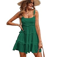 Dresses for Women 2024 Summer High Waist Sleeveless Spaghetti Strap Maxi Dress