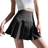 Summer Womens Mini Pleated Skirt, Black Harajuku High Waist Sexy Gothic Solid Skirts