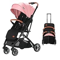 Lightweight Baby Stroller, Folding Compact Travel Stroller for Airplane, Umbrella Stroller for Toddler(Pink)