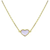 jewellerybox Gold Plated Sterling Silver Mother of Pearl Heart Necklace
