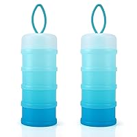 Baby Formula Dispenser On The Go, Stackable Formula Dispenser for Travel Formula Container to Go, Non-Spill Milk Powder Baby Kids Snack Storage Container, BPA Free, 2 Packs