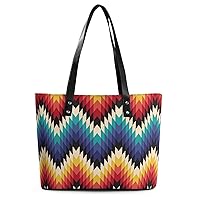 Colorful Geometric Pattern Tote Bag for Women Large Handbags Top Handle Satchel Ladies Shoulder Bags