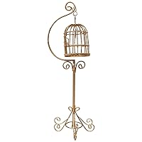 Mini Dollhouse Furniture 1:12 Scale Mini Bird Cage Floor Stand Openable Birdcage Decor Metal Fade-Resistant Dollhouse Accessories Gold Furniture