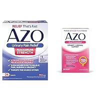 AZO Urinary Pain Relief Maximum Strength (24 Count) Fast Relief of UTI Pain, Burning & Urgency + Dual Protection (30 Count) Urinary + Vaginal Support*, Prebiotic + Clinically Proven Women's Probiotic