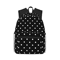 White Dot Pattern Print Backpacks Casual Work,Travel,Outdoor Activities Fashionable Bag Unisex Daypacks