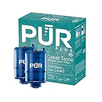 PUR PLUS Faucet Mount Replacement Filter 2-Pack, Genuine PUR Filter, 3-in-1 Powerful, Natural Mineral Filtration, Lead Removal, 6-Month Value, Blue (RF99992)