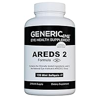 AREDS 2 SoftGels, 500 mg Vitamin C, 400 IU Vitamin E, 10 mg Lutein, 2 mg Zeaxanthin, 80 mg Zinc, 2 mg Copper - Supports Eye Health - 120 Mini SoftGels