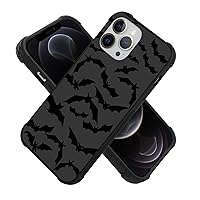 Compatible Black Bat iPhone 12 Pro Max Case Design with Tire Texture Anti Slip + Shock Resistant Rugged TPU Case for iPhone 12 Pro Max 6.7 Inch (2020) Bat Pattern