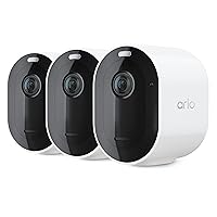Arlo Pro 5S 2K Spotlight Camera - 3 Pack - Security Cameras Wireless Outdoor, Dual Band Wi-Fi, Color Night Vision, 2-Way Audio, Home Security Cameras, Home Improvement, White – VMC4360P