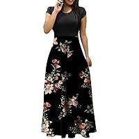Polka Dot Dress for Women, Strapless Dress White Long Sleeve Dress 2024 Womens Short Sleeve Dress Summer Ethnic Print Loose Large Size Ladies Round Neck Floral Printting Maxi