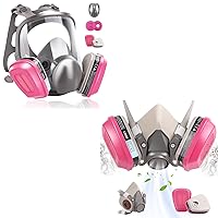 6800 Full Face Respirator Mask with 60921 Filters and 2097 Filter Cottons Plus 6200 Half Face Respirator Mask with 60921 Filters