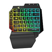 HL Wireless Bluetooth One-Handed Gaming Keyboard 39-Key Colorful Backlit Ergonomic One-Handed Gaming Keyboard PC-Specific Wireless Keyboard