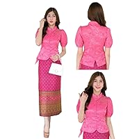 Beautiful Thai/Laos Silk Thai Blouse - Available in 10 Colours and Chest Range 32