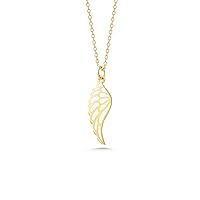 Wing Necklace, 14K Solid Gold Angel Wing Necklace, Dainty initial Wing Pendant, Minimalist 14K Gold Wing Pendant, Birthday Gift