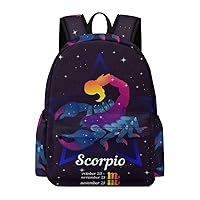 Scorpio Horoscope Symbol Unisex Laptop Backpack Lightweight Shoulder Bag Travel Daypack