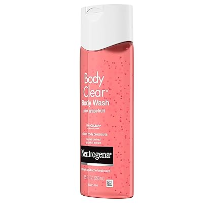 Neutrogena Body Clear Acne Treatment Body Wash with 2% Salicylic Acid Acne Medicine to Prevent Body Breakouts,Pink Grapefruit Shower Gel for Back,Chest & Shoulders,Vitamin C,8.5 fl. oz (Pack of 3)
