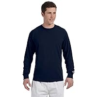 Champion Men's Long-Sleeve Tagless T-Shirt, Large - Navy