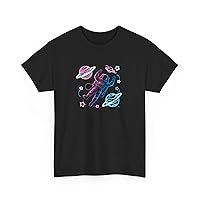 A Cosmic Astronaut Floating in Space Heavy Cotton Men T-Shirt, 100% Cotton