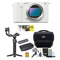 Sony ZV-E1 Mirrorless Camera (White) Bundle with DJI RS 3 Mini Gimbal Stabilizer, Bag with Accessory Kit, Software Suite, 128GB SD, Card Reader and Storage Case (6 Items)