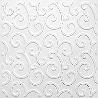 STICKGOO Glue up Ceiling Tiles 24x24, Decorative Drop-in Ceiling Panels 2x2 in White(Pack of 12pcs)