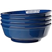 Fifth Avenue Melamine Bowls | Set of 4 | Break and Chip Resistant, Durable, and Kid-Friendly Dinnerware Set | Indoor and Outdoor Use | 7-Inch Lightweight Cereal Bowls for Everyday Use (Navy)