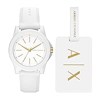 A|X Armani Exchange Women's Watch, Three-Hand Watch for Women with Stainless Steel, Silicone or Leather Band