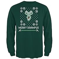 Old Glory Christmas Merry Krampus Ugly Xmas Sweater Forest Adult Long Sleeve T-Shirt - X-Large
