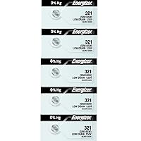 Energizer 321 Button Cell Silver Oxide SR616SW Watch Battery Pack of 5 Batteries