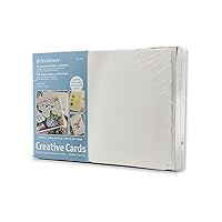 Strathmore Creative Cards, Flourescent White with Deckle Edge, 5x6.875 inches, 50 Pack, Envelopes Included - Blank Greeting Cards for Weddings, Events, Birthdays