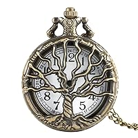 Pocket Watch Men's Necklace Bronze Women's Wall Watch Artistic Unisex Clock Christmas Gift