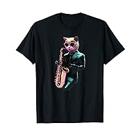 Cat Playing Jazz On Saxophone T-Shirt