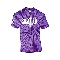 Rooted in Christ Tree Roots Mens Christian Short Sleeve T-Shirt Graphic Tee