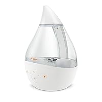 Crane Ultrasonic Humidifiers for Bedroom and Office, 1 Gallon 4-in-1 Cool Mist Air Humidifier for Large Room and Home, Humidifier Filters Optional, Clear & White
