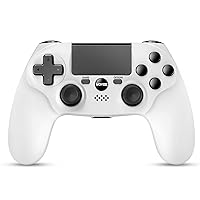 VOYEE Wireless Controller Compatible with Sony PlayStation 4, Enhanced Dual-Shock PS4 Controller 6-Axis Motion Sensor PS4 Gamepad Remote with Audio Function/Fast Charging Port (White)