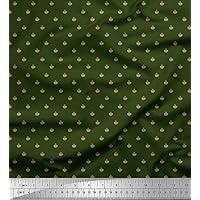 Silk Green Fabric - by The Yard - 42 Inch Wide - Tea Cup Beverages Shirting - Serene Tea Time with Beautiful Tea Cups Printed Fabric