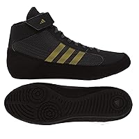 adidas Men's HVC Wrestling Shoes, Black/Charcoal/Metallic Gold, 6.5
