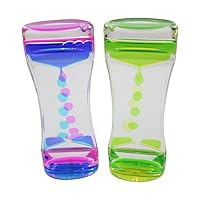 Liquid Dripping Timer - Calm Down Jar - Soothing and Calming Motion - Liquid Timer Sensory Office Toy - Visual Stimulation (Set of 2 - One of Each Color)