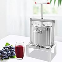 Fruit Wine Press 2.6 Gallon / 10L Stainless Steel Cider Manual Barrels Press for Juice Making for Apple/Wine/Honey/Carrot/Orange/Berry/Vegetables, Making Supplies and Equipment