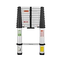 12.5 Ft Smartsafe Aluminum Telescoping Ladder: Telescopic Extension Ladder Retraction Collapsible Ladder Portable Folding Lightweight Ladder Type 1A with 16 ft. Max Reach