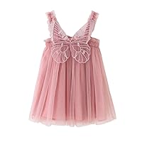 Baby Girls Butterfly Wings Fairy Tulle Dress Toddler Girl Layered Princess Dress Pageant Party Birthday Short Gown